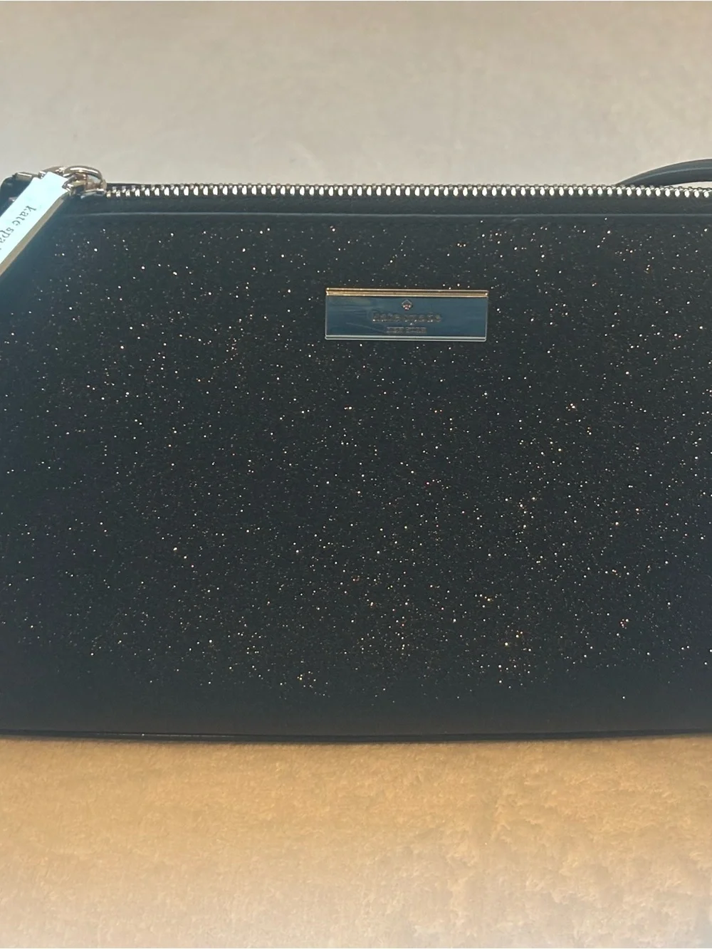kate spade Black Sparkle Zip Wristlet